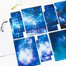 12 шт./компл. 4 Конверты+ 8 писчая бумага Звезды Луна Звездное небо серии конверт для подарка корейские канцелярские принадлежности