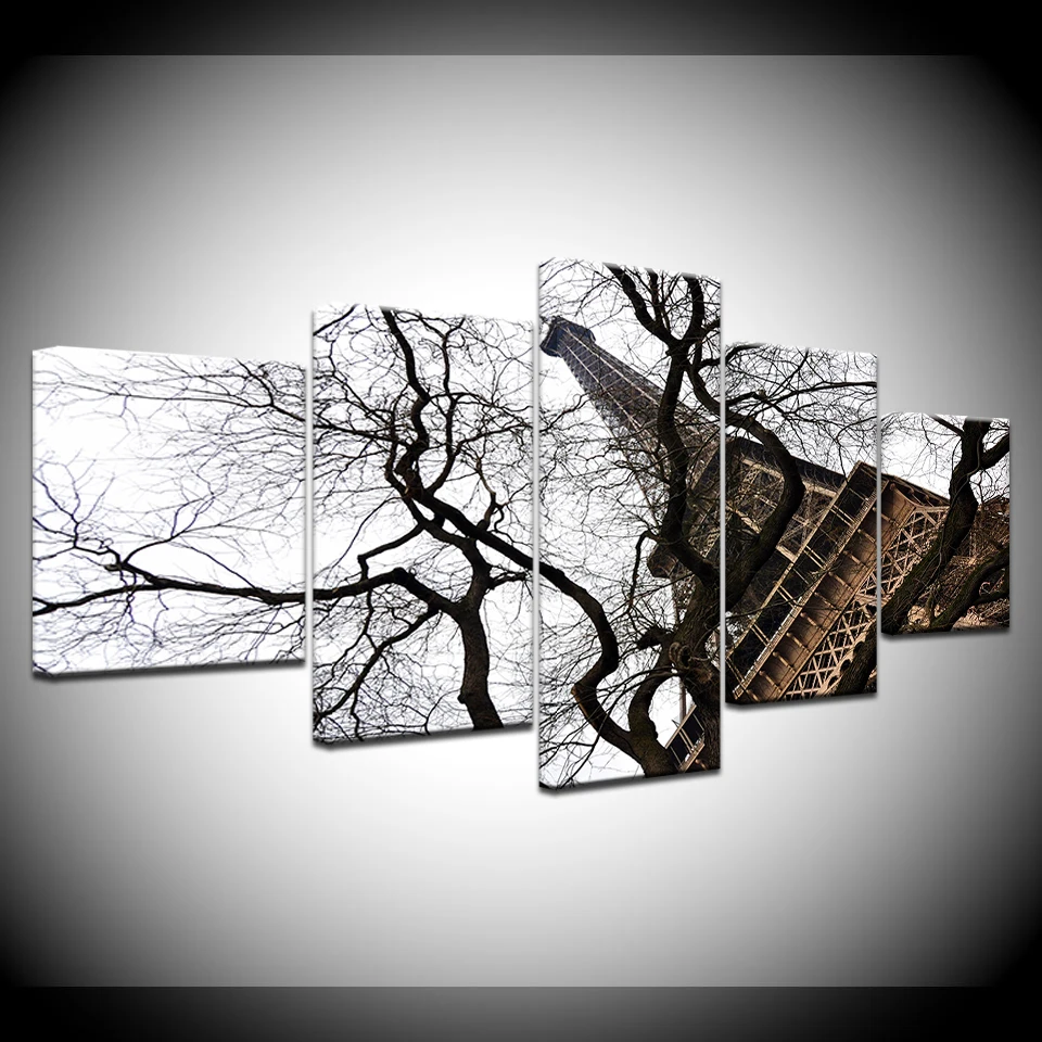 

Modern Canvas Painting Prints 5 Pieces Paris Tower Wall Art Canvas Pictures For Living Room Wall Poster Home Decoration Pictures