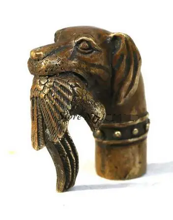 Латунь чистая медь старый Цин Мин Китайский Старый латунный ручной резной собака