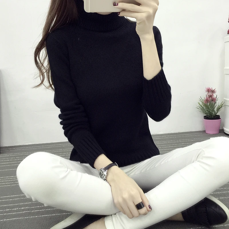 Vintarfell Turtleneck Winter Sweater Women 2018 Full Sleeve Knitted Female And Pullover Femme Cotton Jumper Tricot Tops | Женская одежда