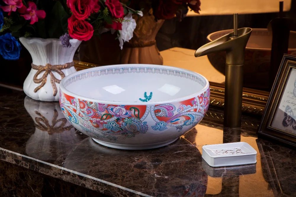 Китайский Европейский винтажный стиль искусство Фотофон мойка синий и белый