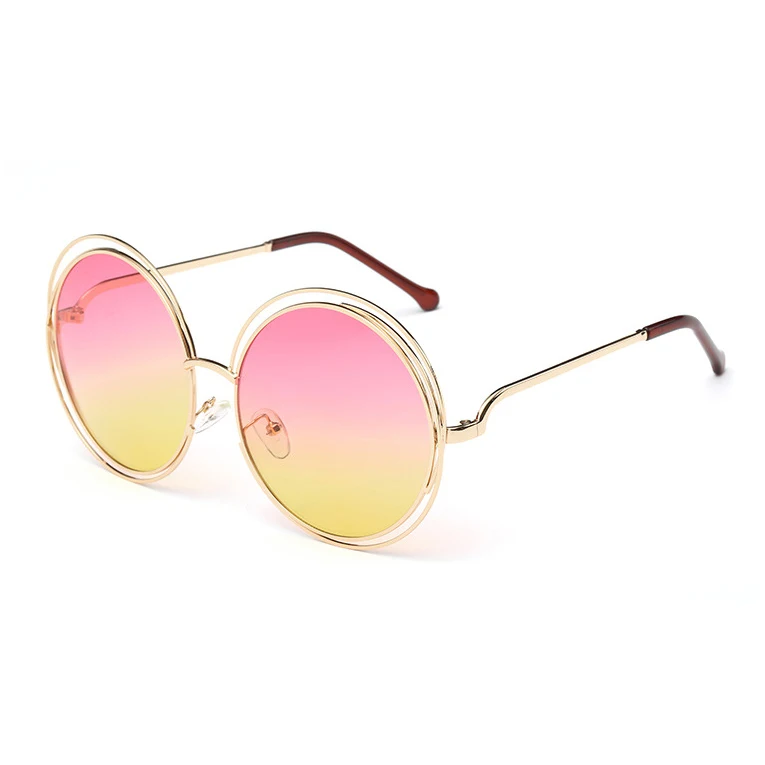 Популярные круглые большие зеркальные линзы брендовые дизайнерские розовые