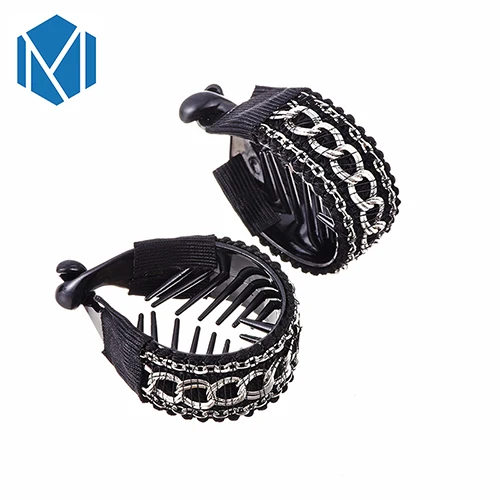 Silver Hairgrips Женские винтажные держатели для конского хвоста с металлическим кольцом и цепочкой, заколки для волос типа банан, заколки для волос, круглые высококачественные аксессуары для волос - Цвет: Silver Hairgrips