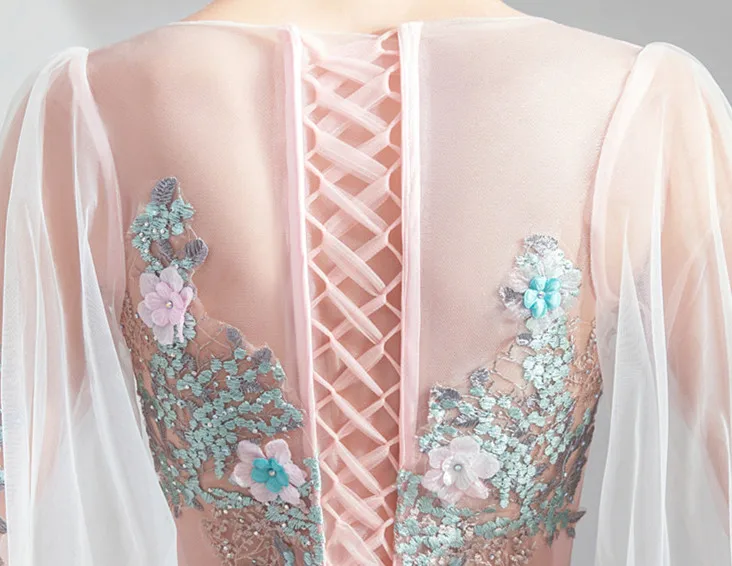 Платья для выпускного вечера, розовые, длинные рукава, элегантные, Vestidos De Gala,, стильные платья для женщин, вечерние, на заказ, плюс размер, платья для выпускного вечера E233