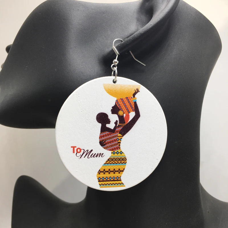 6 пар/лот 2017 в африканском стиле Женские и детские деревянные серьги |