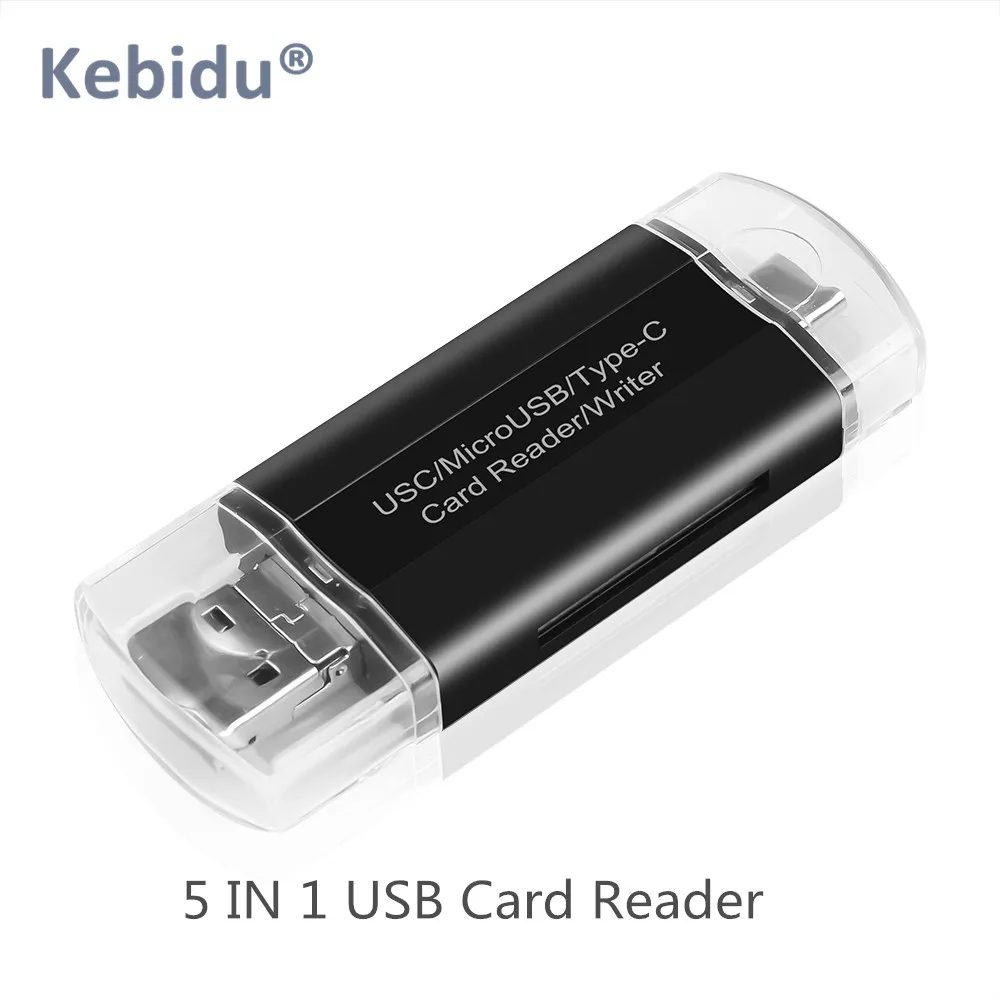 Kebidu USB 2 0 многофункциональный считыватель карт памяти Micro OTG Type C