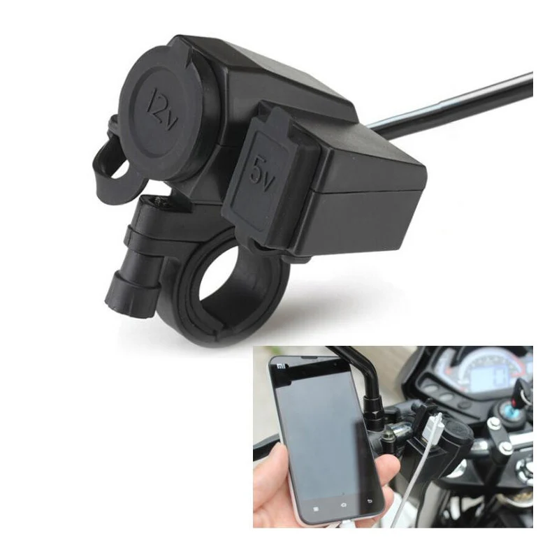 Buendeer 5В USB 2.1A зарядное устройство адаптер мотоцикл комплект для руля кабель 12В