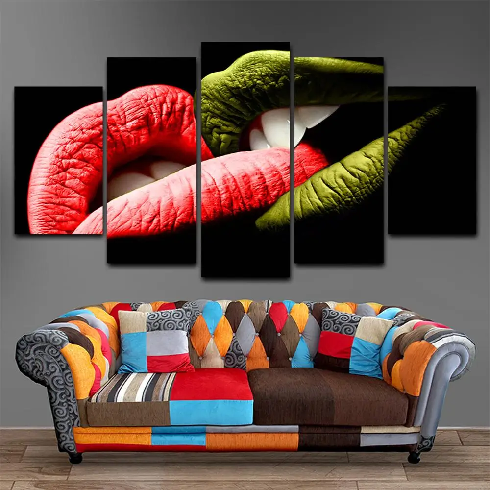 

Drop shipping 5 Panel Wall Art Pictures Canvas Painting abstract canvas poster painting decoration for living room LW262