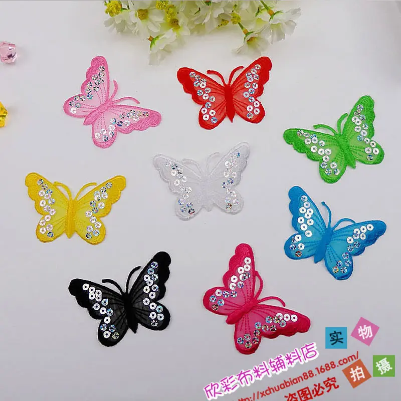 Смешанные 8 шт./компл. Красочные Бабочки патчи железа на или сшить Ткань Наклейка