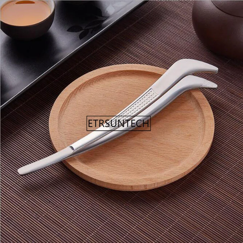 Pinzas de acero inoxidable para t&eacute;, accesorios para ceremonia del t&eacute; Kongfu, pinzas antideslizantes para alimentos-3