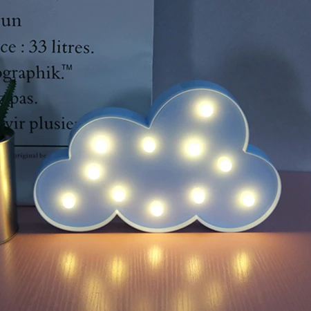 Blue Cloud Милый облачный Звездный лунный светодиодный 3D светильник, Ночной светильник, милая детская Подарочная игрушка для детей, украшение для спальни, лампа для внутреннего освещения - Испускаемый цвет: Blue Cloud