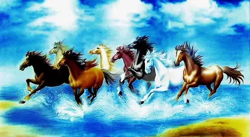 

Free shipping beautiful and fabric material horses art pictures for home Dec,The running horses,60x120cm big size