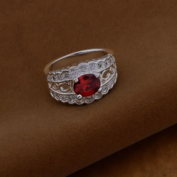 AR472 sterling silver color ring fashion jewelry high quality/red stone /aumajlta atjajkqa | Украшения и аксессуары