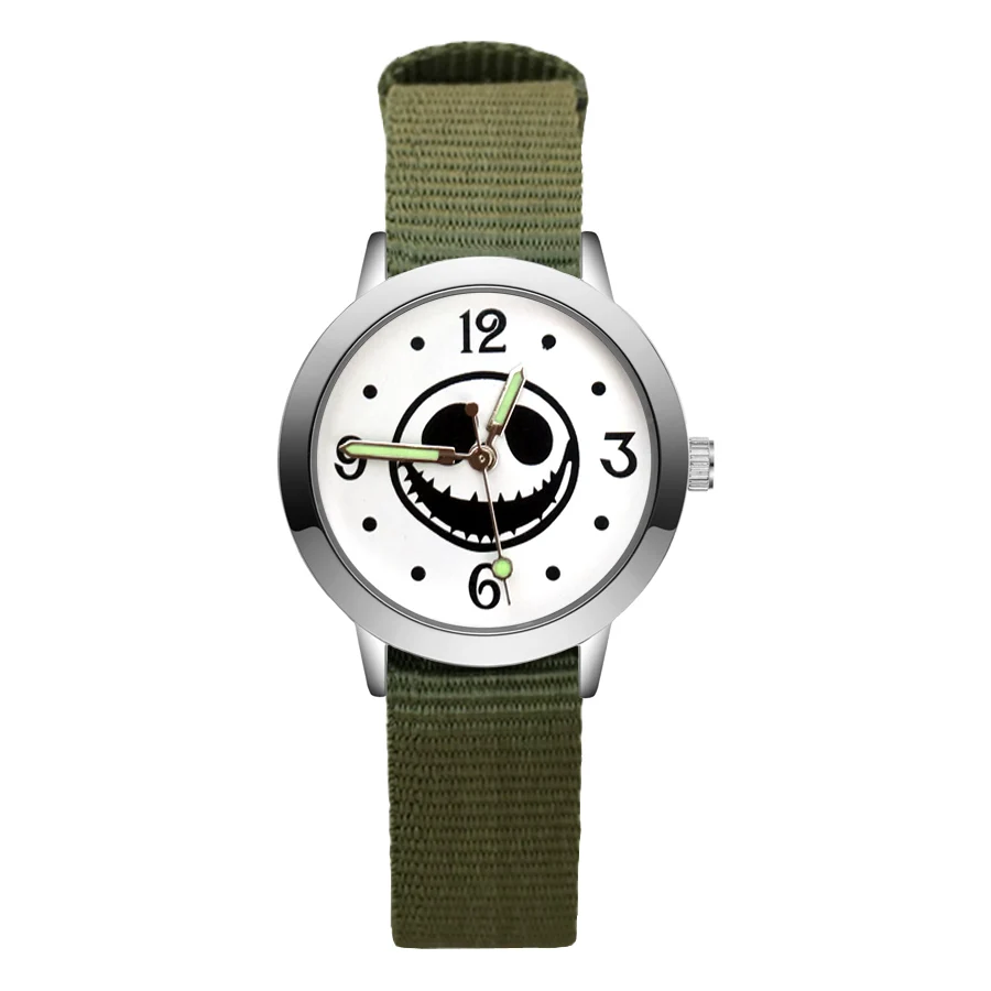Fashion Cute Skeleton Skull Style Children's Watches Kids Student Girls Boys Quartz Nylon Strap Wrist Watch JA144 | Наручные часы