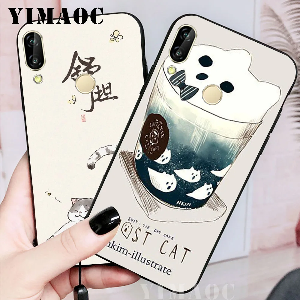 YIMAOC мягкий чехол для девочек и кошек huawei Y5 Y6 Y7 Prime Y9 mate 10 20 Lite Pro Nova 2i 3 3i 4 |