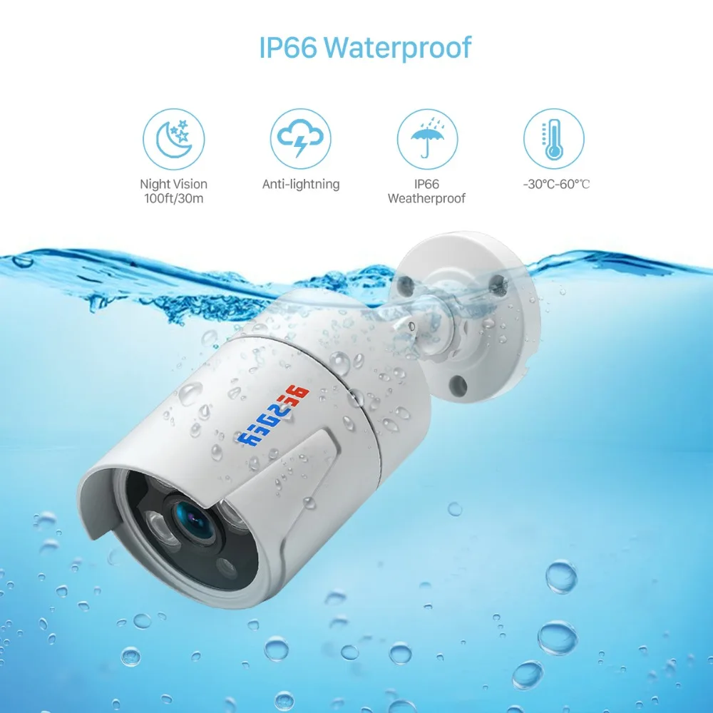 BESDER 720P 960P 1080P CCTV System Home Security Surveillance Kit( 4PCS Indoors Dome IP Camera& one 4 Channel POE 15V NVR