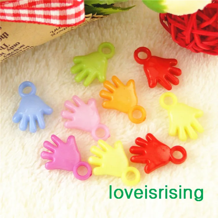 

New Arrival-200pcs Mini Size 14mm*19mm Mixed Colors Acrylic Palm For Baby Shower Favors~Cute Charms ~Party Decorations