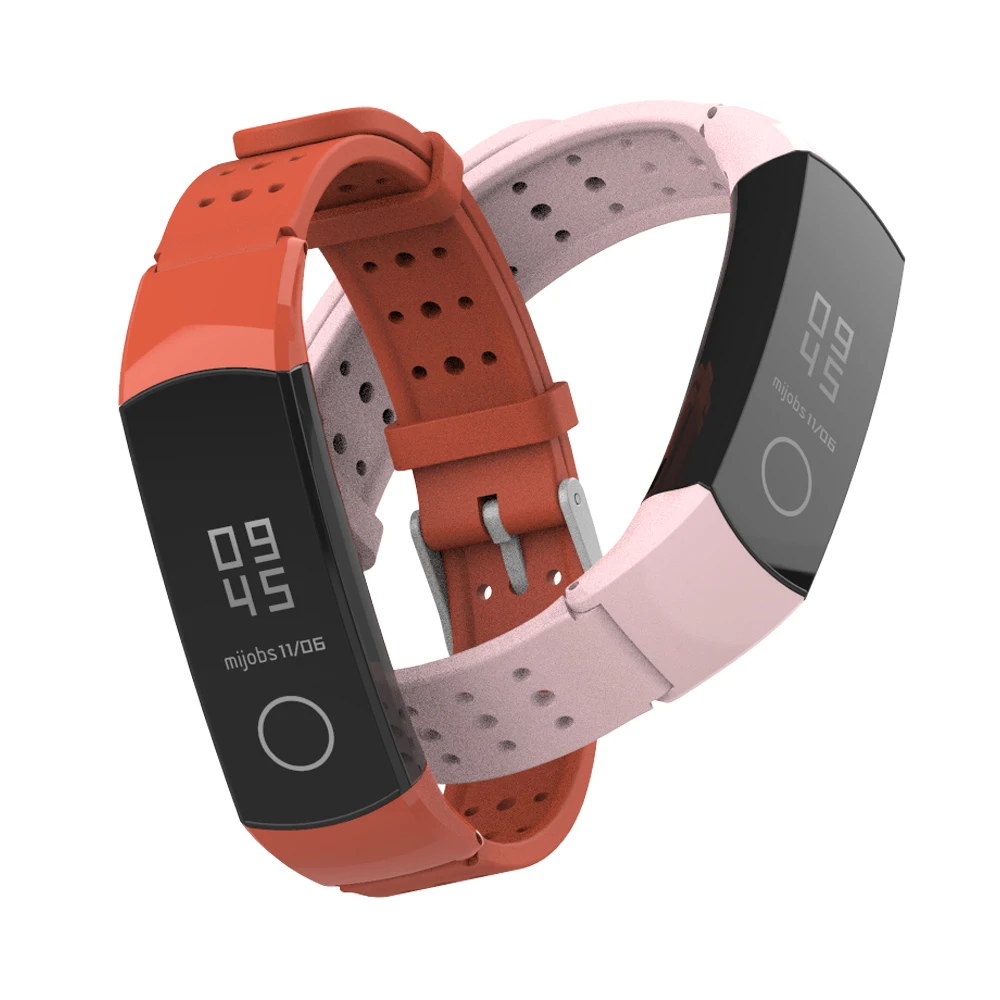 Mijobs силиконовый ремешок для huawei Honor Band 4 5 стандартная версия Смарт-Браслет спортивный браслет для Correa Honor Band 4 5