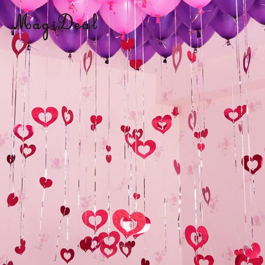 100 блестящее сердце Висячие фольги воздушный шар вихревая мишень Свадебная