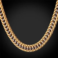 kpop cuban chain necklace yellow gold color vintage 6mm for men rock necklaces for christmas gift two tone jewelry n235