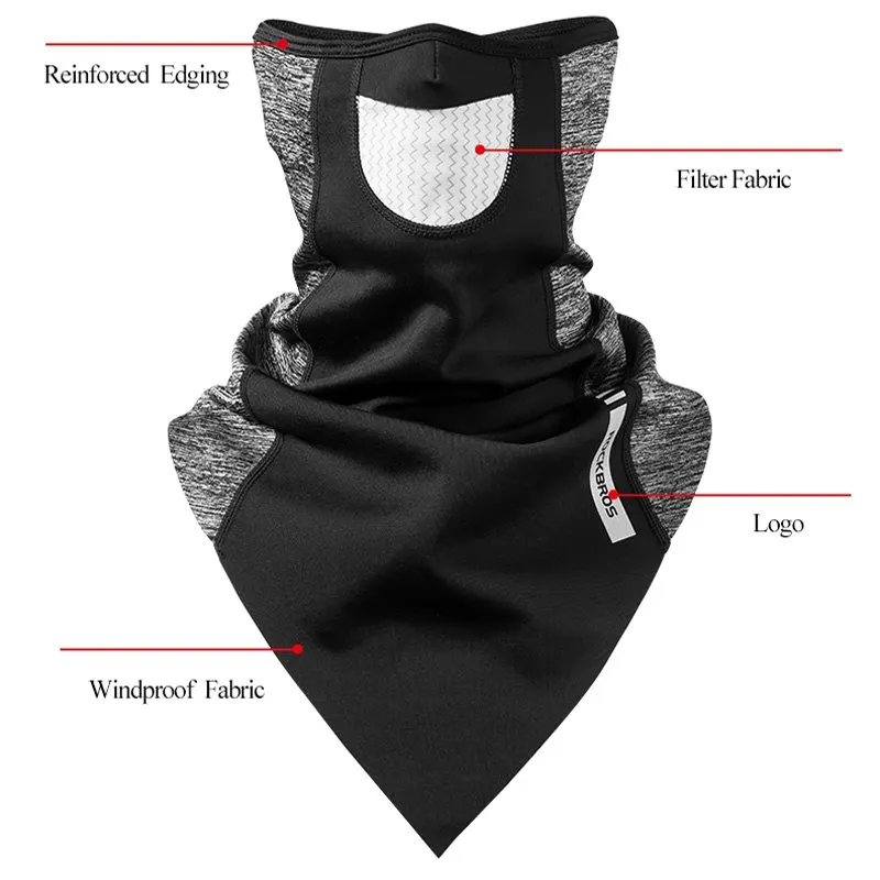ROCKBROS шарф теплый флис термо дышащий Велоспорт Бег сноуборд Мотоцикл Лыжная маска
