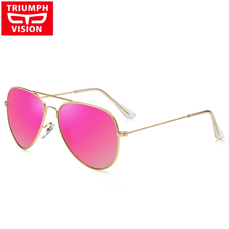Triumph Vision, 8 цветов, зеркальные линзы, поляризационные женские очки пилота, солнцезащитные очки, Оттенки для женщин, металлический, полный обод, светильник - Цвет линз: 018