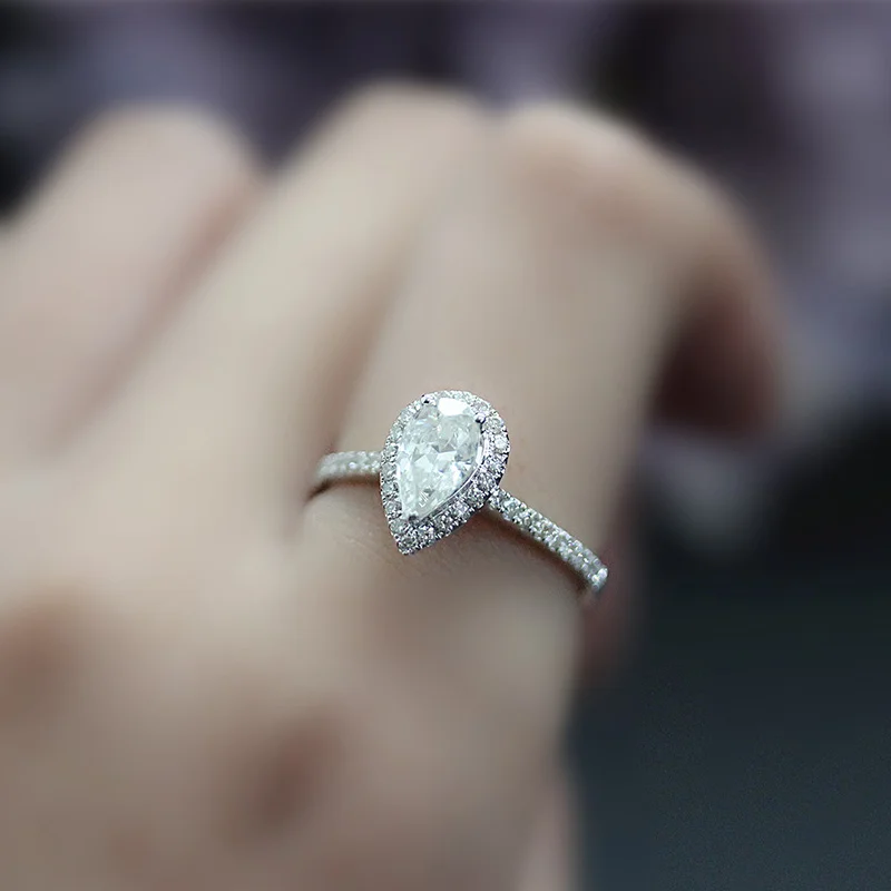 

DUPUY Fashion Personality Engagement Ring Platinum Classic Prong Set Gemstone Ring Beautiful Wedding Ring Jewelry D180257