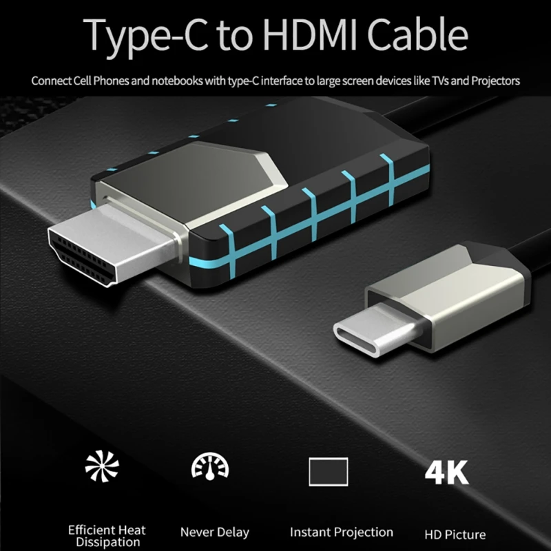 Тип-c к HDMI Беспроводной экранный преобразователь 4 K высокой четкости Plug-and-игровой адаптер Разъем для проектор для телефона телевизор ПК