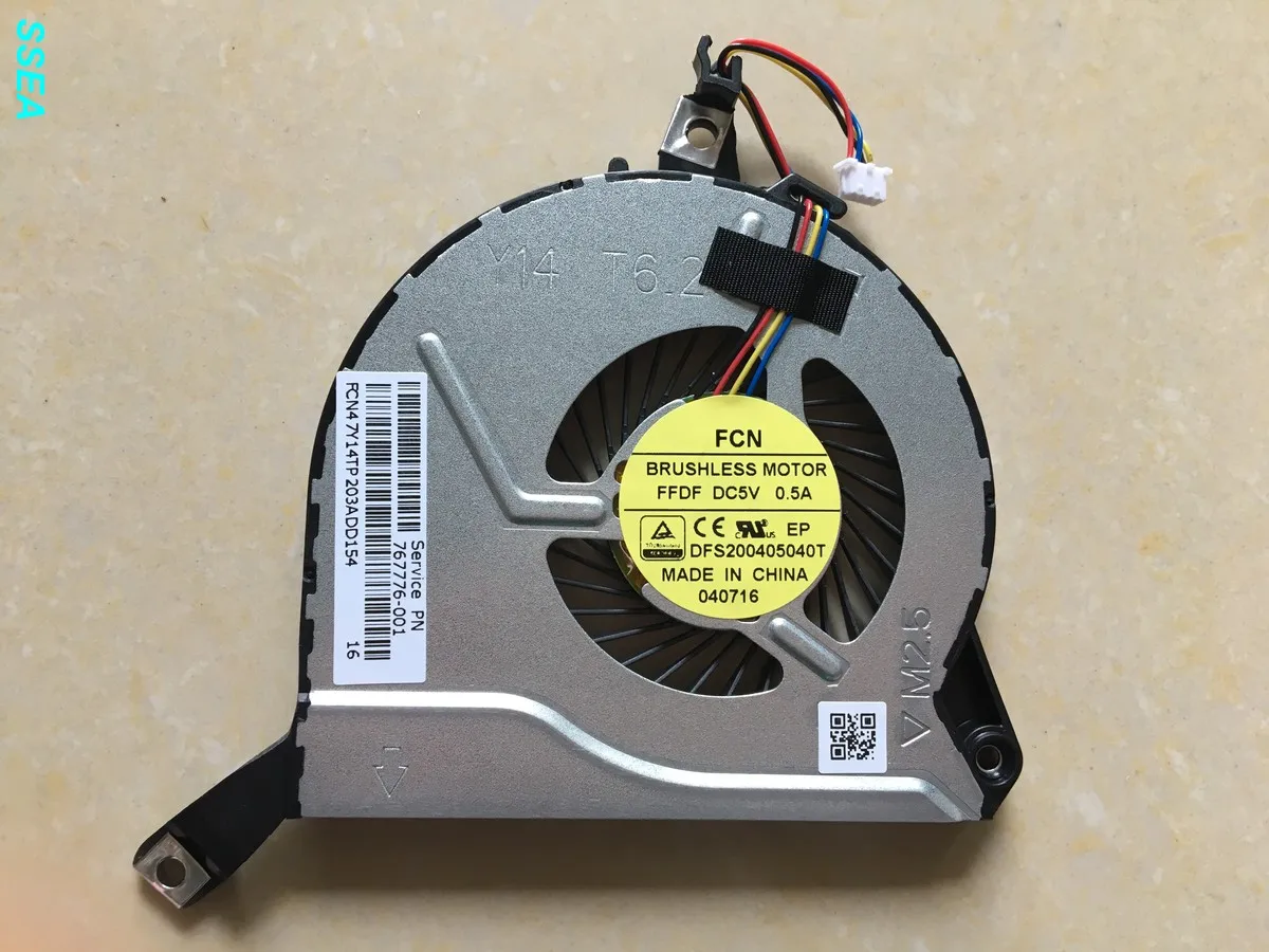 

SSEA New fan for HP 14-P 15-P 14-V 15-V 16-P 17-P 16-V CPU cooling Fan DFS200405040T 767776-001 767712-001