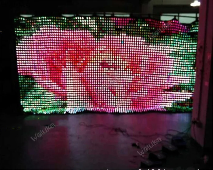 P12 5*6 м Свадебная вечеринка сценический фон LED RGB видео занавес с контроллером CD50