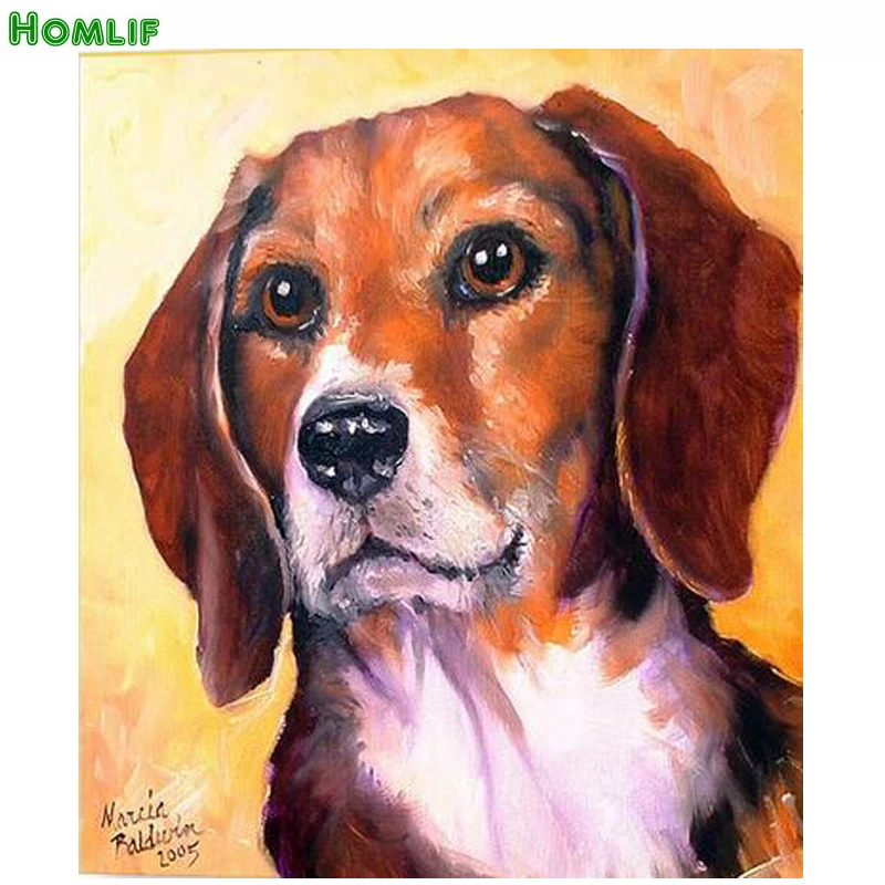 100% Full Daimond Painting animal diamond painting full round rhinestones embroidery dog | Дом и сад