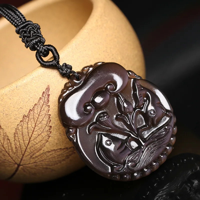 Подлинная Оптовая поставка природного ледяного цвета Обсидиановая подвеска в