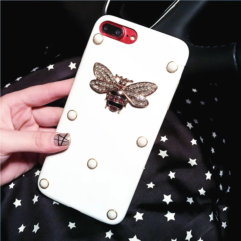Роскошный модный красивый чехол для телефона с жемчугом и стразами Honeybee iphone XS Max XR