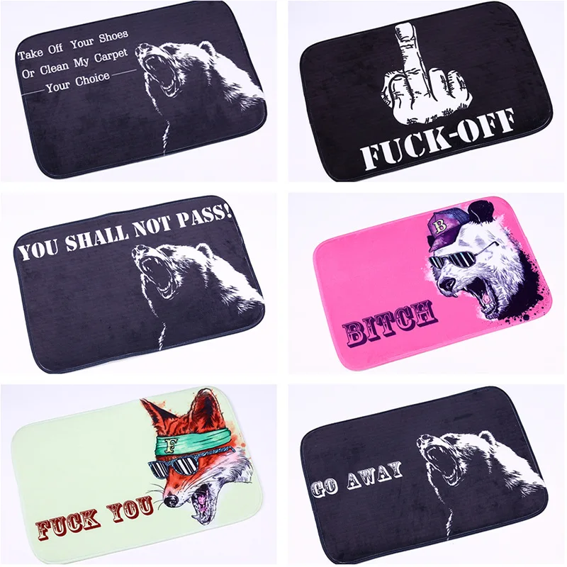 40x60 см дверной коврик Кухня Бар Ресторан небольшой кризис средний палец фланель