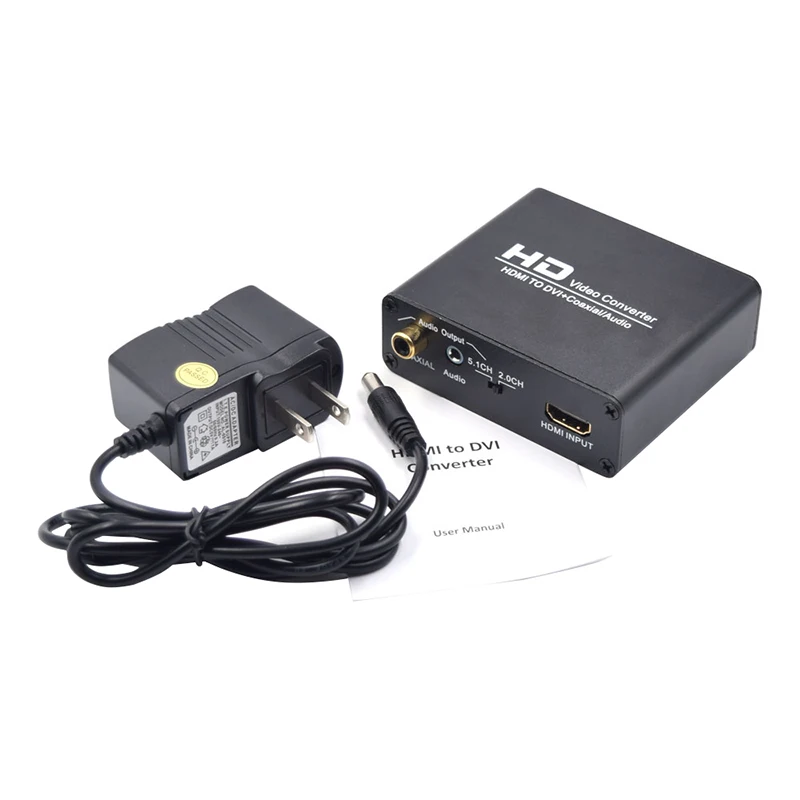 Larryjoe HDMI к DVI адаптер с адаптером питания стерео аудио сплиттер конвертер HDCP