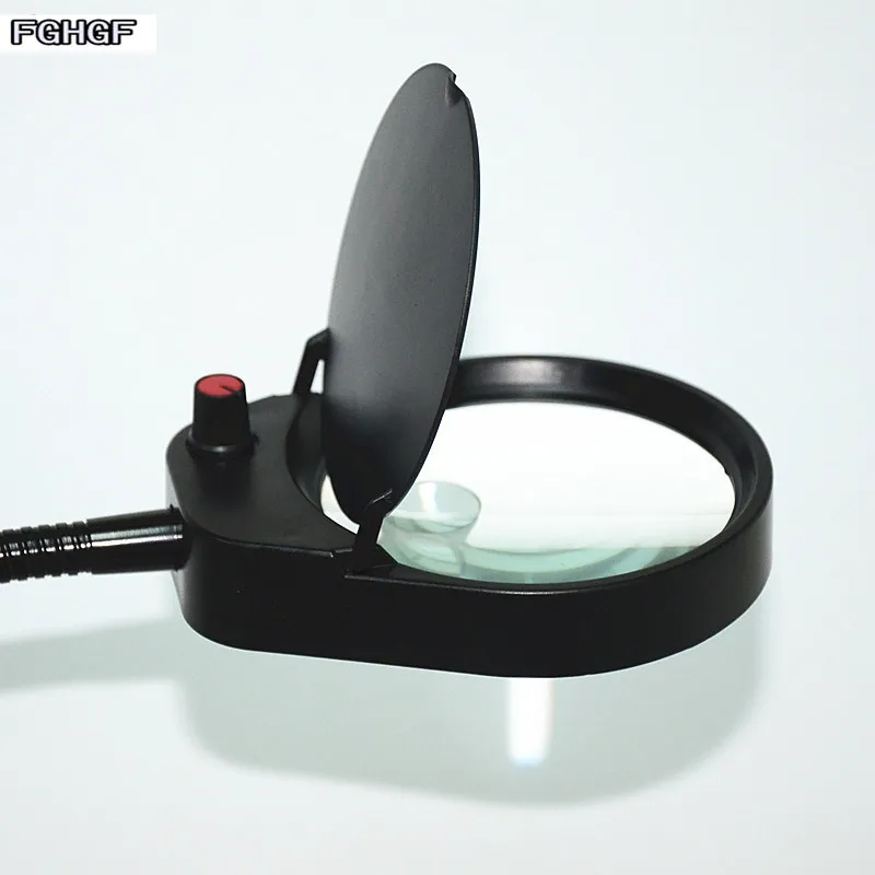 FGHGF увеличительное стекло настольная лампа в черном стиле Регулируемая яркость