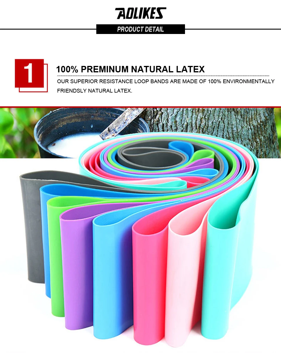 AOLIKES 1PCS Resistance Bands Rubber Band Workout Fitness Gym Equipment rubber loops Latex Yoga Strength Training Athletic | Спорт и