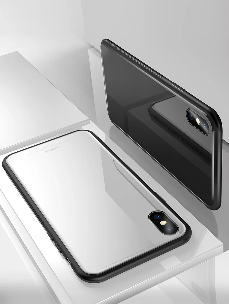 Чехол Msvii для iPhone X XR XS Max чехол Роскошный чехол для iPhone XS Max чехол силиконовый стеклянный чехол для Apple iPhone X S Max чехол s