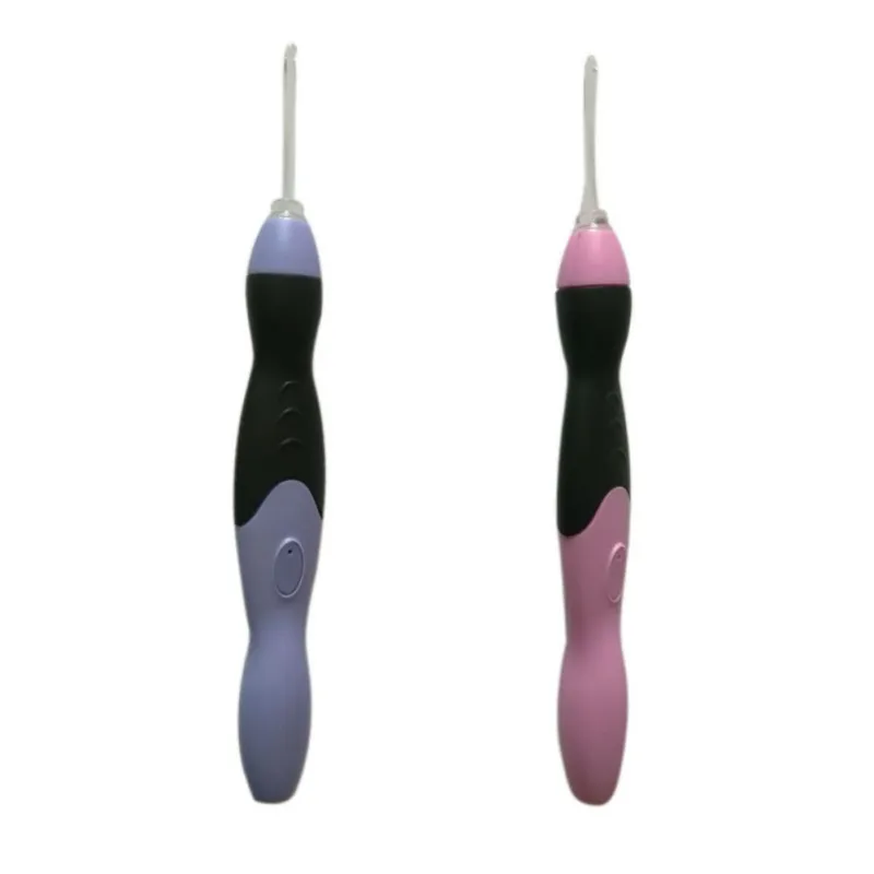 Useful 9-in-1 USB LED Light Up Purple Crochet Hooks Knitting Needles Set Weave Tool Kit Sewing Accessories | Дом и сад