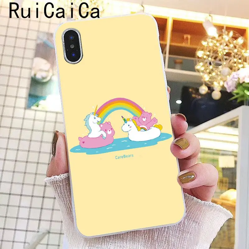 Ruicaica розовый милый мягкий силиконовый чехол для телефона с мишками радуги iPhone 8 7 6