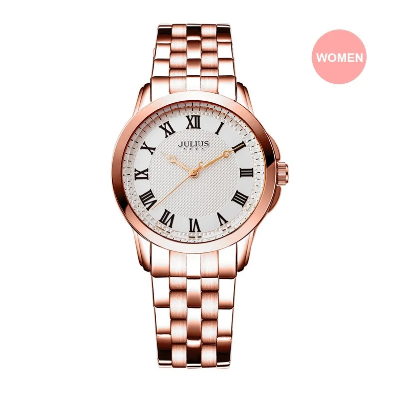 Julius Известная Марка Женщины Часы Класса Люкс Розовое Золото И Серебро Спортивные