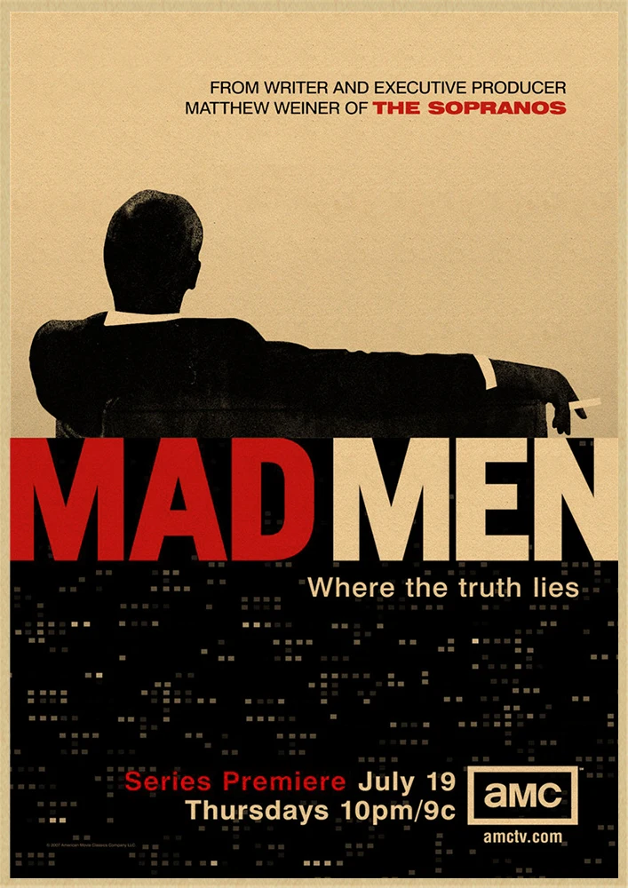 Mad men классический фильм крафт-бумага Ретро стиль декоративная печать на крафтовой бумаге настенная живопись наклейки для дома плакаты