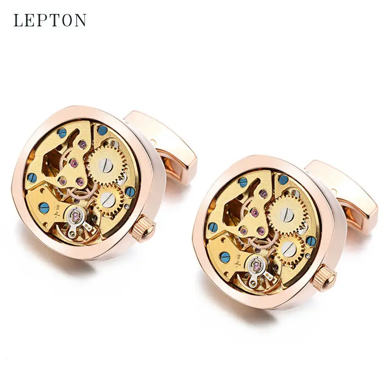Лидер продаж запонки с механизмом часов нефункциональные для мужских часов|cuff