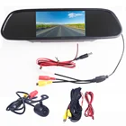 Цветное Автомобильное зеркало заднего вида с TFT ЖК-дисплеем 5,0 дюйма, 5,0 дюйма, видеоплеер с DVD-плеером, автомобильное аудио для автомобильной камеры заднего вида