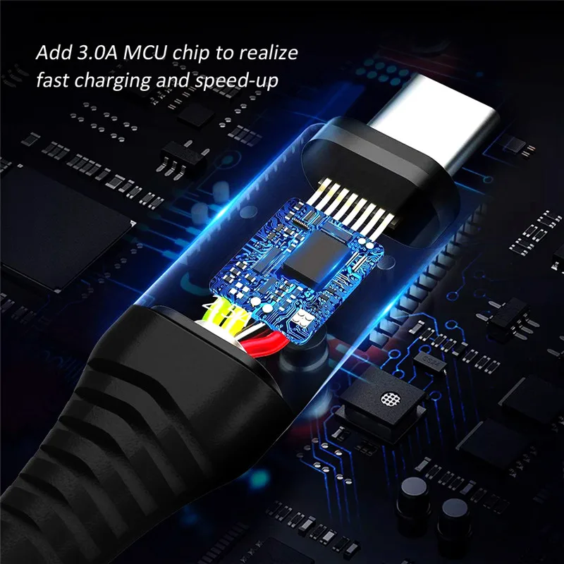 Кабель для зарядки с разъемом USB3.0 A male to Type C 3 А кабель быстрой телефонов Huawei Xiaomi LG