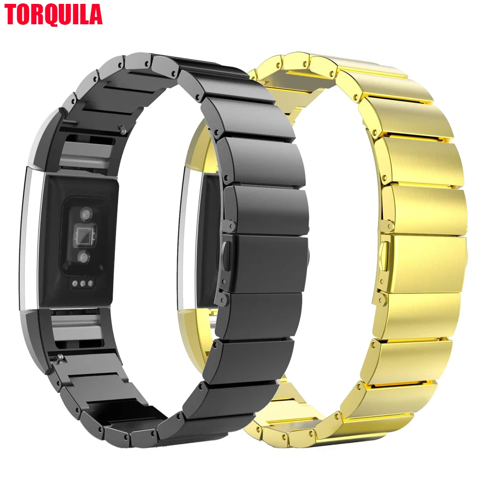 TORQUILA Нержавеющая сталь ремешок для Fitbit заряд 2 Смарт часы регулируемый роскошный