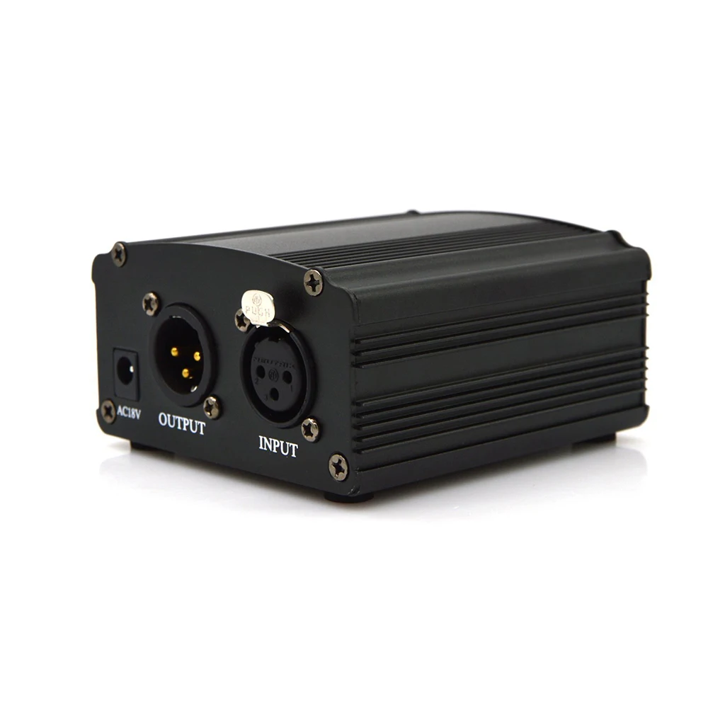 OGV 48 В фантомный источник питания с одним XLR аудио кабелем и AC110V 220 в ЕС адаптер для конденсаторного микрофона Запись голоса