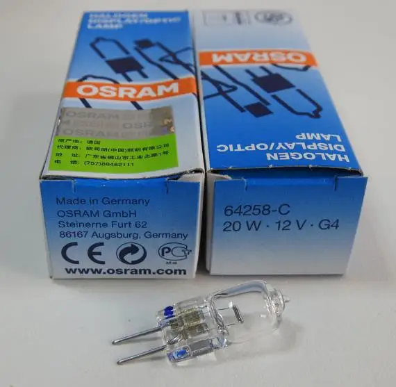 2x OS 64258-C 12V20W NAED 54262 лампа 64258 анализирующий химический анализатор 340-700nm 12В 20 Вт G4 UV