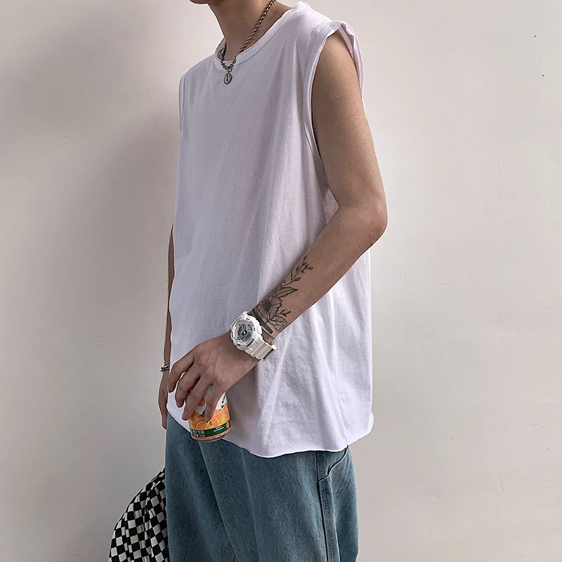 2019 новый летний корейский вариант пары личности ретро сплошной цвет без рукавов