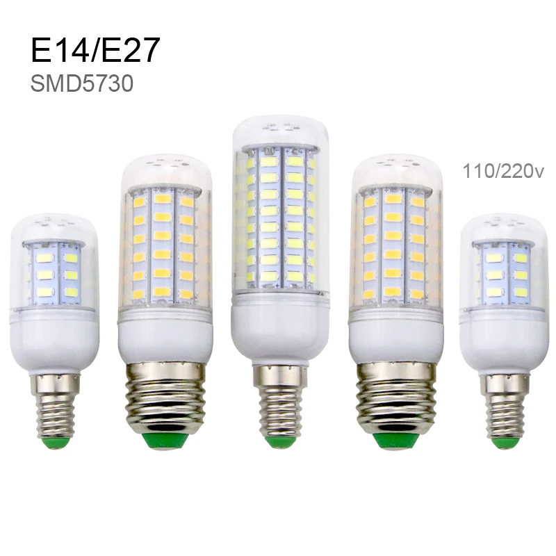 E14 230 V Светодиодная лампа “Кукуруза” лампы SMD5730 24 36 48 56 69 72 светодиодный s E27 220